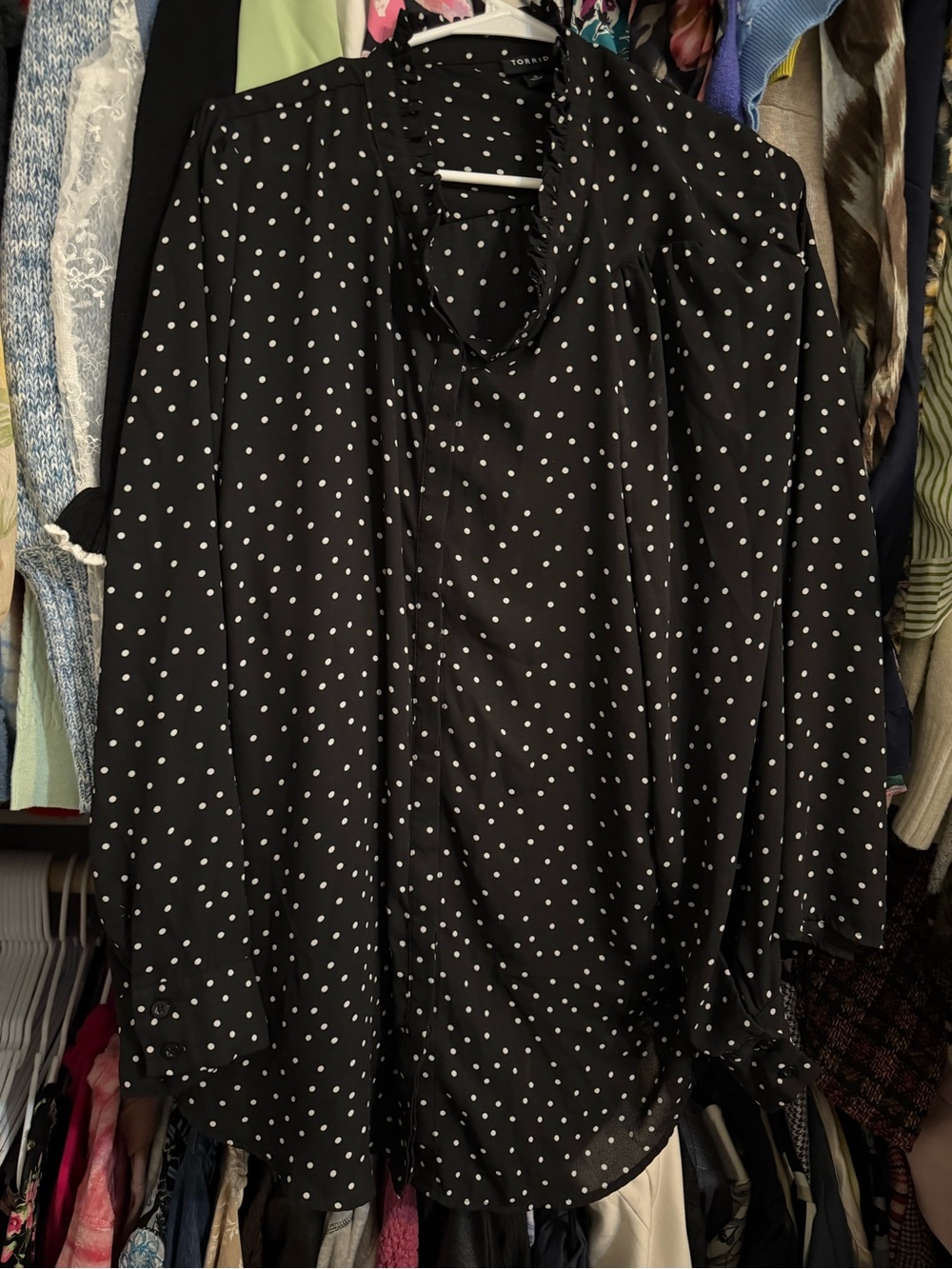 torrid Black with White Polka Dot Women's Top 3